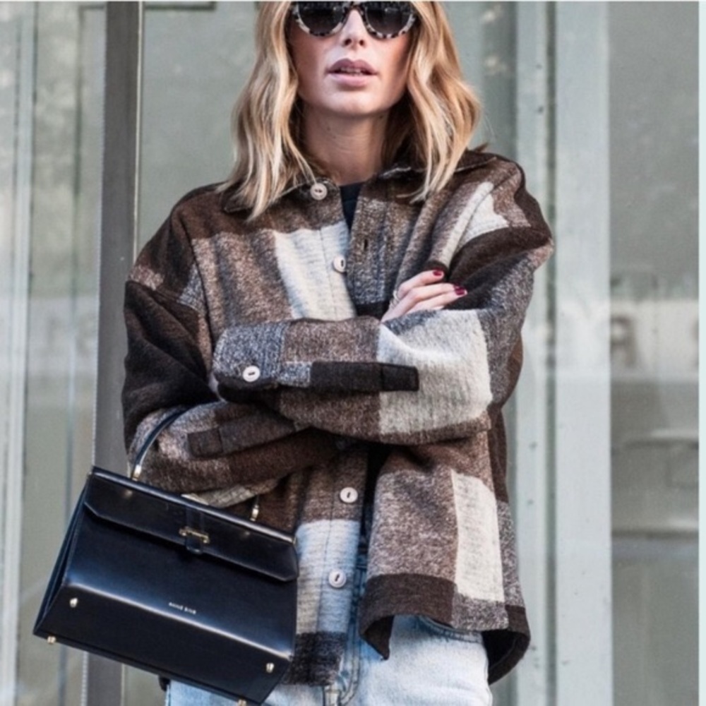 Anine Bing Bobbi Flannel Jacket Espresso XS